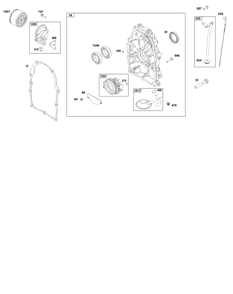 Crankcase Cover/Sump And Lubrication Group Diagram and Parts List for 356447-0036-B5 200000 - 399999 Briggs and Stratton Engine